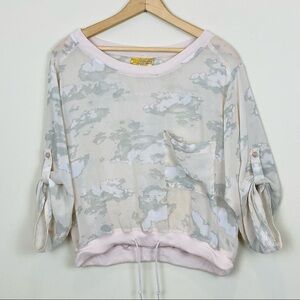 Princess Vera Wang | Sheer Pale Pink Cloud Print